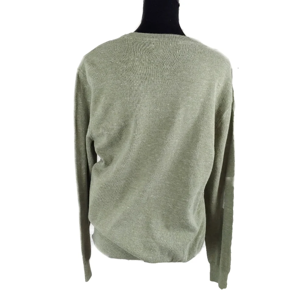 J. Crew Womens M Army Green 100% Cotton Long Sleeve Top - Picture 6 of 7